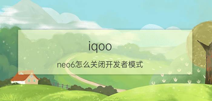 iqoo neo6怎么关闭开发者模式 iqooneo6se开发者模式怎么关？